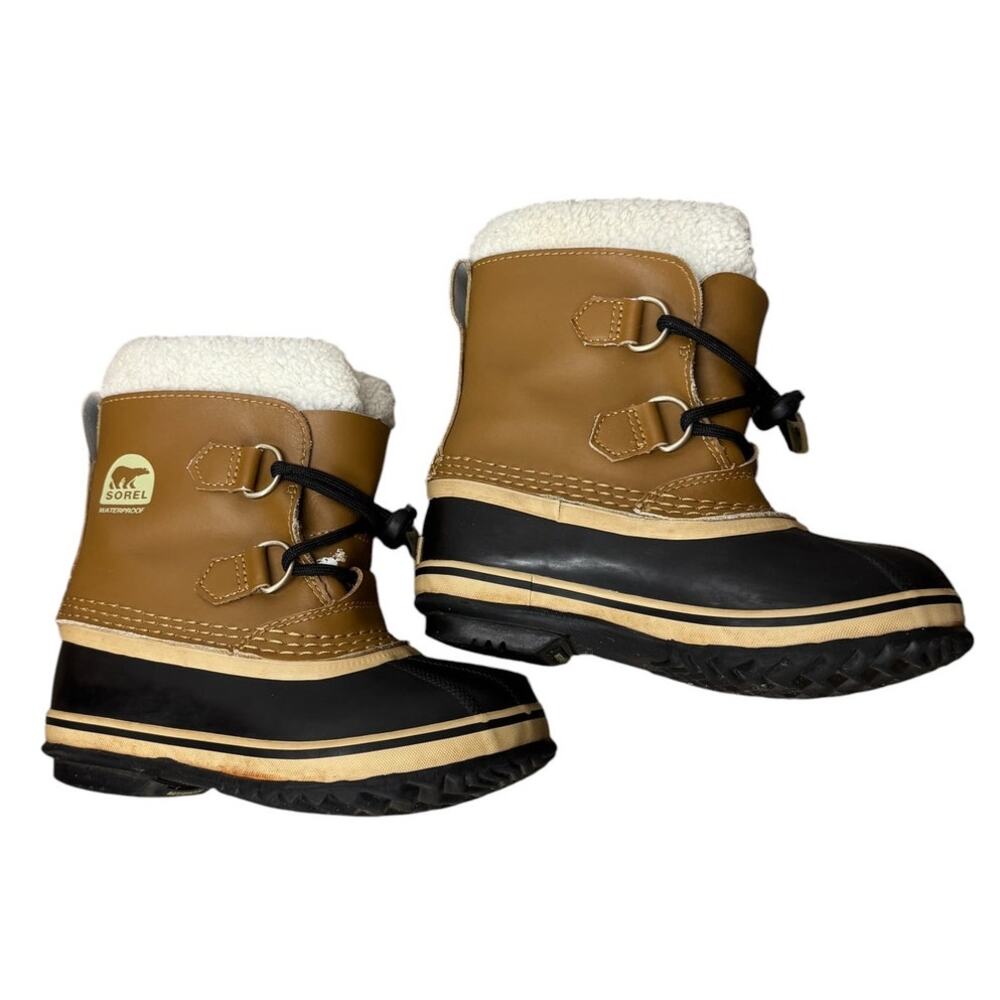Sorel Girls Size 13 Waterproof Winter Snow Boots Brown Black